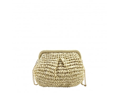 Bolso Clutch Rafia Paja